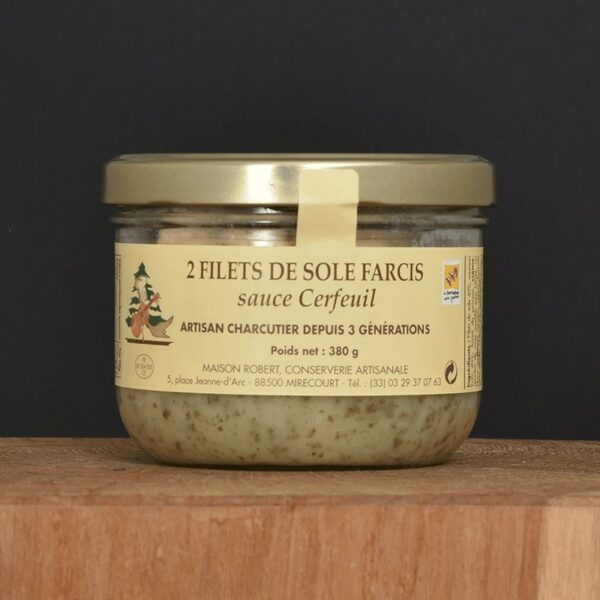 2 Filets de sole farcis sauce Cerfeuil - 380g